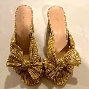 Loeffler randall gold bow hees